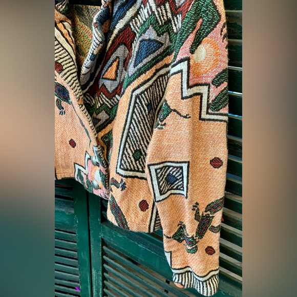 Laguna Casuals vintage 1990s tapestry jacket with geckos 🦎 size Medium - Picture 5 of 9